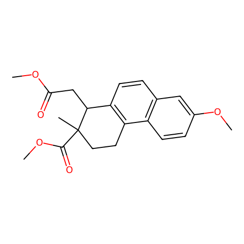 methyl 7-methoxy-1-(2-methoxy-2-oxoethyl)-2-methyl-3,4-dihydro-1H-phenanthrene-2-carboxylate structure