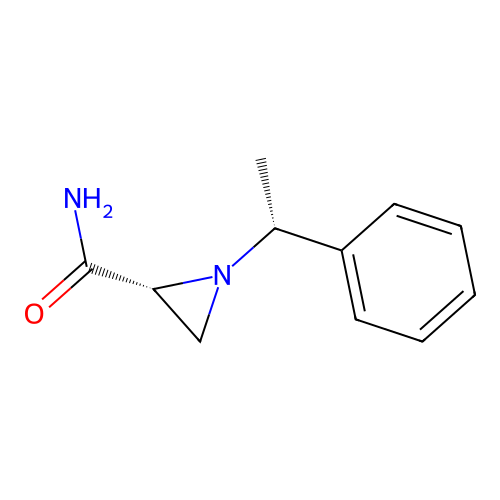 (2R)-1-[(1R)-1-phenylethyl]aziridine-2-carboxamide structure