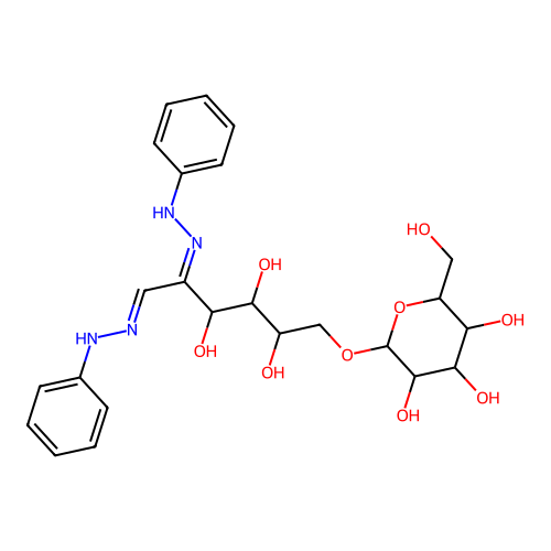 2-(hydroxymethyl)-6-[(5E,6E)-2,3,4-trihydroxy-5,6-bis(phenylhydrazinylidene)hexoxy]oxane-3,4,5-triol structure