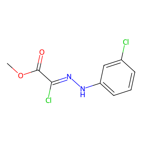 Acetic acid, chloro((3-chlorophenyl)hydrazono)-, methyl ester structure