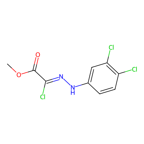 Acetic acid, chloro((3,4-dichlorophenyl)hydrazono)-, methyl ester structure