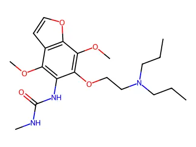 Urea, 1-(4,7-dimethoxy-6-(2-(dipropylamino)ethoxy)-5-benzofuranyl)-3-methyl- structure