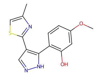 5-methoxy-2-[4-(4-methyl-1,3-thiazol-2-yl)-1H-pyrazol-3-yl]phenol structure