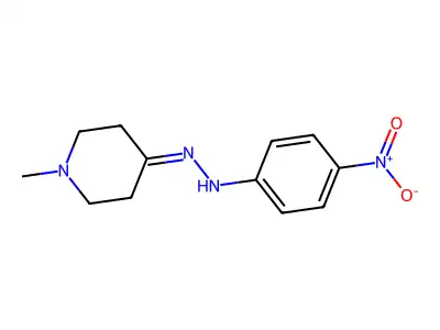 1-Methyl-4-(2-(4-nitrophenyl)hydrazono)piperidine structure