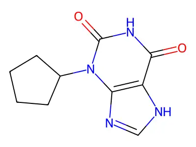 1H-Purine-2,6-dione, 3,7-dihydro-3-cyclopentyl- structure