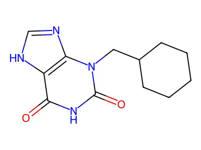1H-Purine-2,6-dione, 3,7-dihydro-3-(cyclohexylmethyl)- structure