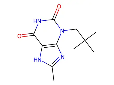 1H-Purine-2,6-dione, 3,7-dihydro-3-(2,2-dimethylpropyl)-8-methyl- structure