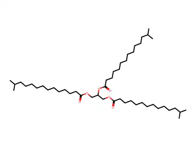 13-Methyltetradecanoin tri-(13-methyltetradecanoyl)glycerol structure