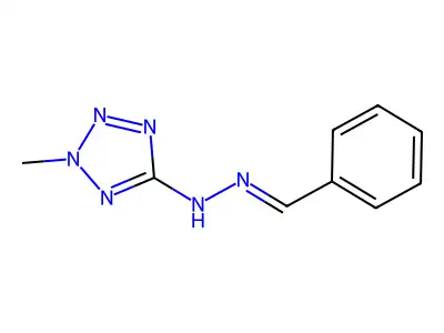 Benzaldehyde 2-methyl-5-tetrazolylhydrazone structure
