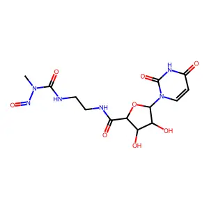 5-(2,4-dioxopyrimidin-1-yl)-3,4-dihydroxy-N-[2-[[methyl(nitroso)carbamoyl]amino]ethyl]oxolane-2-carboxamide structure