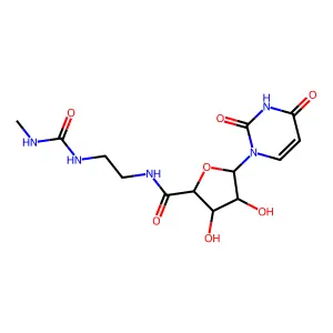 5-(2,4-dioxopyrimidin-1-yl)-3,4-dihydroxy-N-[2-(methylcarbamoylamino)ethyl]oxolane-2-carboxamide structure