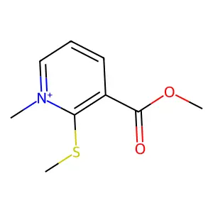 3-(Methoxycarbonyl)-1-methyl-2-(methylsulfanyl)pyridinium structure