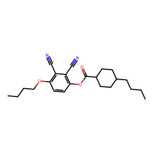 4-Butoxy-2,3-dicyanophenyl 4-butylcyclohexanecarboxylate structure