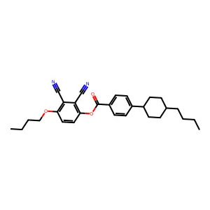 Benzoic acid, 4-(4-butylcyclohexyl)-, 4-butoxy-2,3-dicyanophenyl ester structure