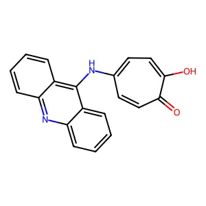 2,4,6-Cycloheptatrien-1-one, 5-(9-acridinylamino)-2-hydroxy- structure