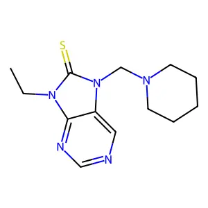 9-Ethyl-7-(piperidin-1-ylmethyl)purine-8-thione structure
