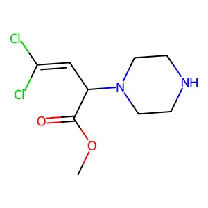 Methyl 4,4-dichloro-2-(piperazin-1-yl)but-3-enoate structure