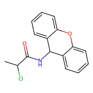 2-chloro-N-(9H-xanthen-9-yl)propanamide structure