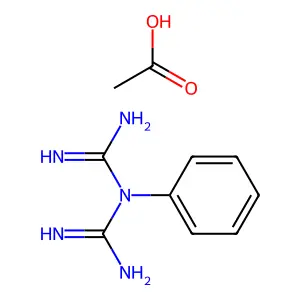 Imidodicarbonimidic diamide, N-phenyl-, monoacetate structure