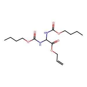 Prop-2-enyl 2,2-bis(butoxycarbonylamino)acetate structure
