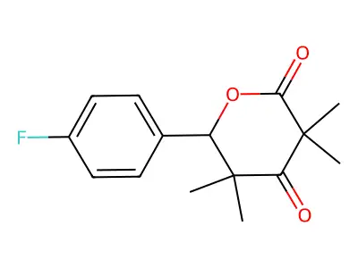 6-(4-Fluorophenyl)-3,3,5,5-tetramethyloxane-2,4-dione structure