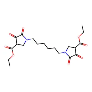 Diethyl 1,1'-(hexane-1,6-diyl)bis(4,5-dioxopyrrolidine-3-carboxylate) structure