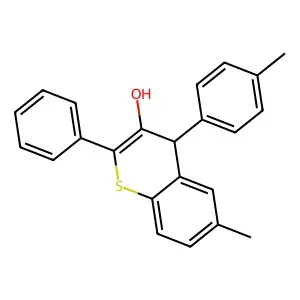 6-methyl-4-(4-methylphenyl)-2-phenyl-4H-thiochromen-3-ol structure
