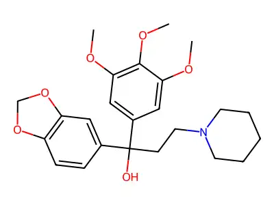 1-(1,3-Benzodioxol-5-yl)-3-piperidin-1-yl-1-(3,4,5-trimethoxyphenyl)propan-1-ol structure