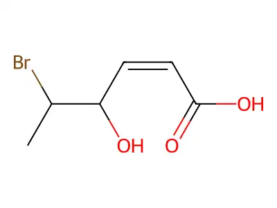 (Z)-5-bromo-4-hydroxyhex-2-enoic acid structure
