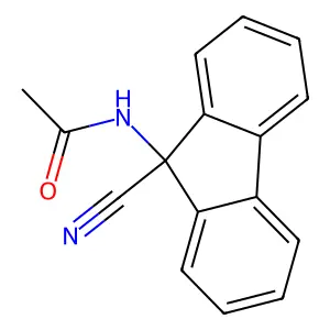N-(9-cyanofluoren-9-yl)acetamide structure