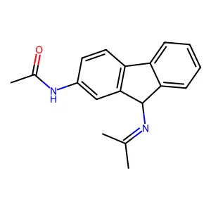 N-[9-(propan-2-ylideneamino)-9H-fluoren-2-yl]acetamide structure
