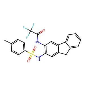 2,2,2-trifluoro-N-[2-[(4-methylphenyl)sulfonylamino]-9H-fluoren-3-yl]acetamide structure
