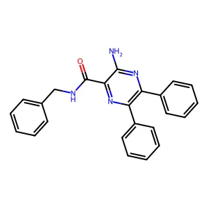 3-amino-N-benzyl-5,6-diphenylpyrazine-2-carboxamide structure