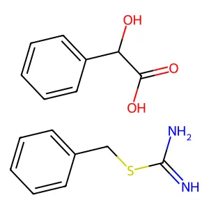 Benzyl carbamimidothioate;2-hydroxy-2-phenylacetic acid structure