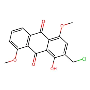 2-(Chloromethyl)-1-hydroxy-4,8-dimethoxyanthracene-9,10-dione structure