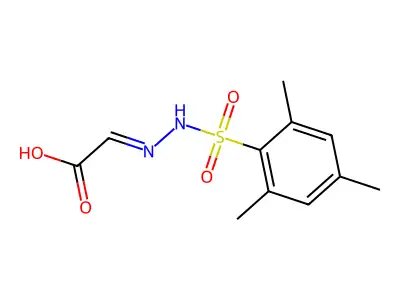 2-[(2,4,6-Trimethylphenyl)sulfonylhydrazinylidene]acetic acid structure