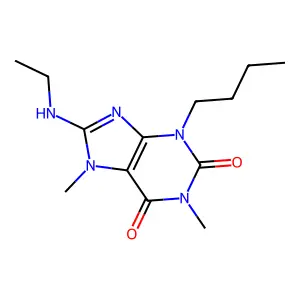 3-Butyl-8-(ethylamino)-1,7-dimethylpurine-2,6-dione structure