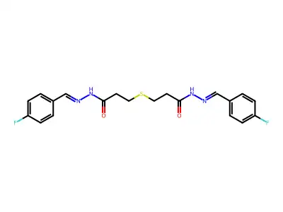 3,3'-Sulfanediylbis[N'-(4-fluorobenzylidene)propanehydrazide] structure