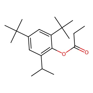 (2,4-Ditert-butyl-6-propan-2-ylphenyl) propanoate structure