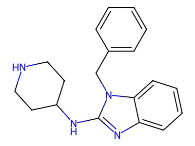 1-(phenylmethyl)-N-(4-piperidinyl)-1H-benzimidazol-2-amine structure