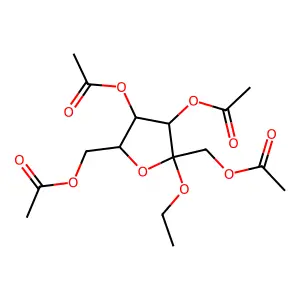 [3,4-Diacetyloxy-5-(acetyloxymethyl)-5-ethoxyoxolan-2-yl]methyl acetate structure