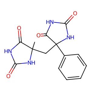 5-[(2,5-Dioxo-4-phenylimidazolidin-4-yl)methyl]-5-methylimidazolidine-2,4-dione structure