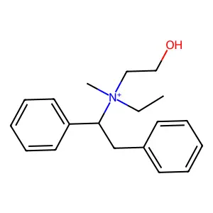 N-Ethyl-N-(2-hydroxyethyl)-N-methyl-1,2-diphenylethan-1-aminium structure