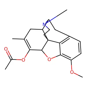 3-Methoxy-7,17-dimethyl-6,7-didehydro-4,5-epoxymorphinan-6-yl acetate structure