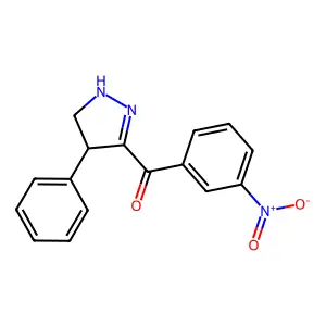 (3-nitrophenyl)-(4-phenyl-4,5-dihydro-1H-pyrazol-3-yl)methanone structure