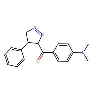 (4-dimethylaminophenyl)-(4-phenyl-4,5-dihydro-3H-pyrazol-3-yl)methanone structure