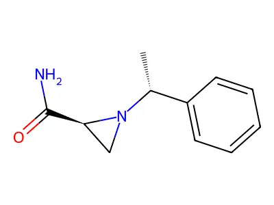 (R)-1-[(1R)-alpha-Methylbenzyl]aziridine-2-carboxamide structure