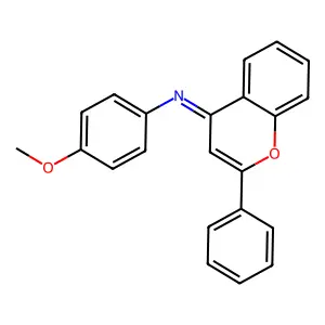 (4E)-N-(4-Methoxyphenyl)-2-phenyl-4H-1-benzopyran-4-imine structure