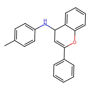 N-(4-methylphenyl)-2-phenyl-4H-chromen-4-amine structure