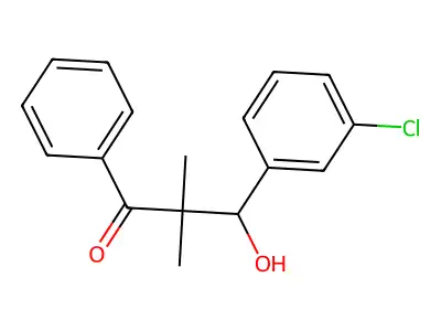 1-Propanone, 3-(3-chlorophenyl)-2,2-dimethyl-3-hydroxy-1-phenyl- structure